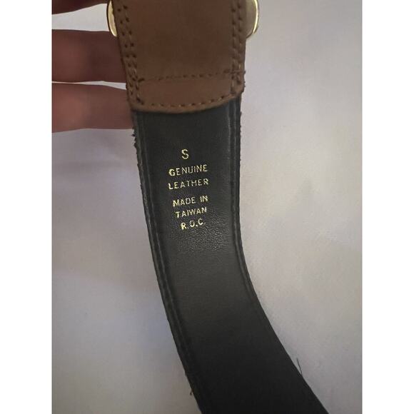 VTG Express Brown Suede Gold Detail Belt Small - Picture 3 of 4